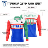 Custom Italy Long Sleeve Rugby Social Jersey